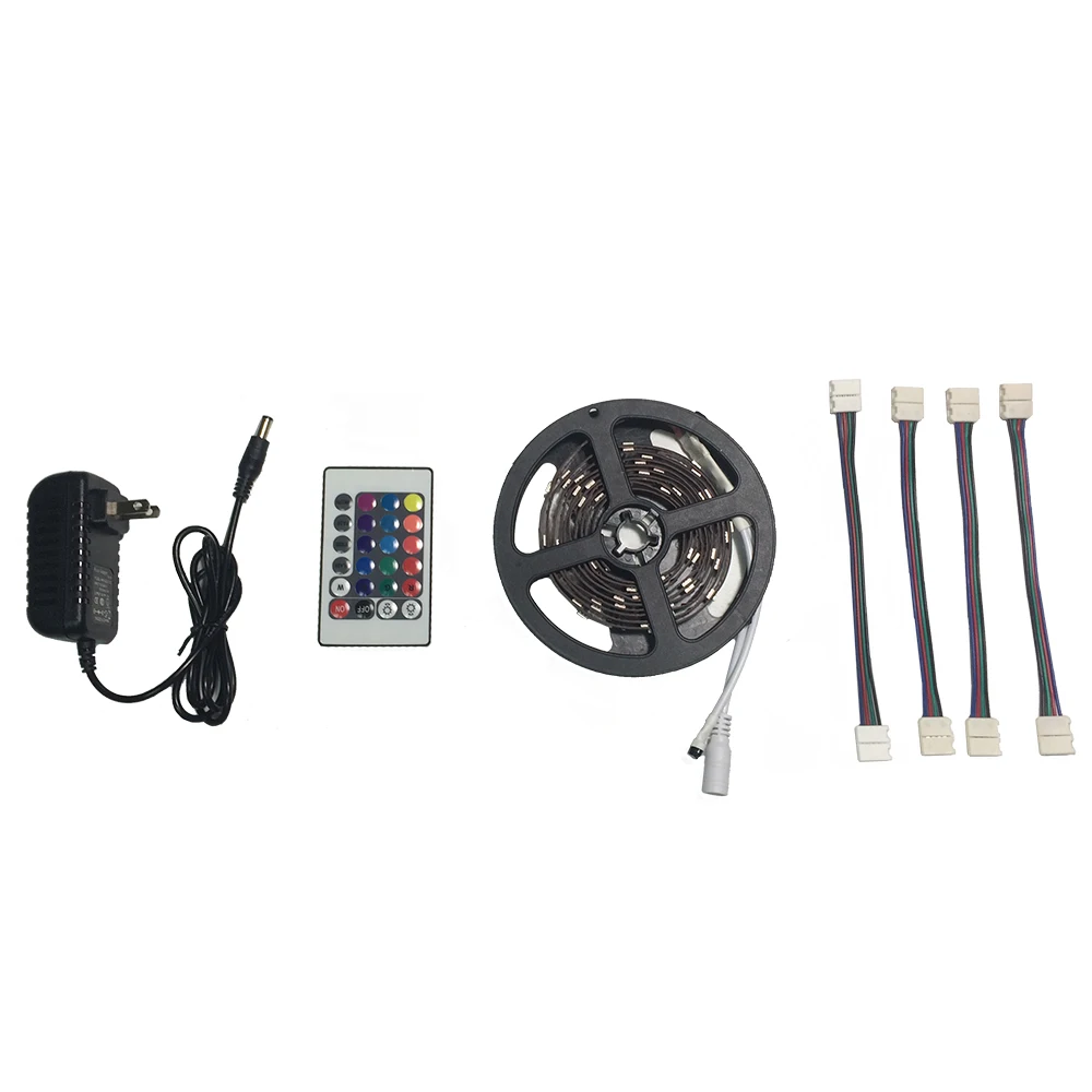 

6.6ft/2M SMD5050 RGB TV Background Light Kit with 12V Adapter,IR Remote Controller DIY Decorative Lamps TV LED Light Kit