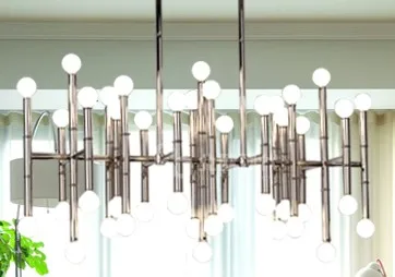 Подвесные светильники для столовой Jonathan Adler Meurice Post-современный дизайн, подвесной светильник, железная трубка, светодиодные подвесные светильники - Цвет корпуса: silver 42 heads