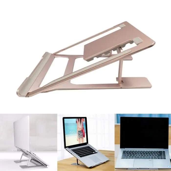 Universal Aluminum Laptop Stand Folding Adjustable Holder Rack for Notebook Tablet XJ66