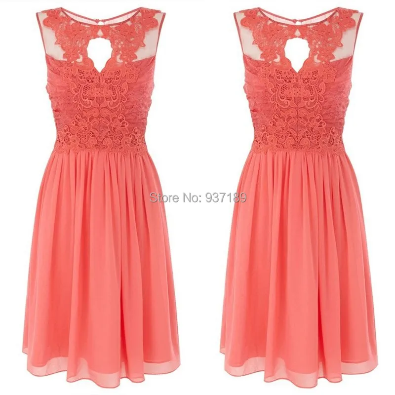 coral bridesmaid dresses short