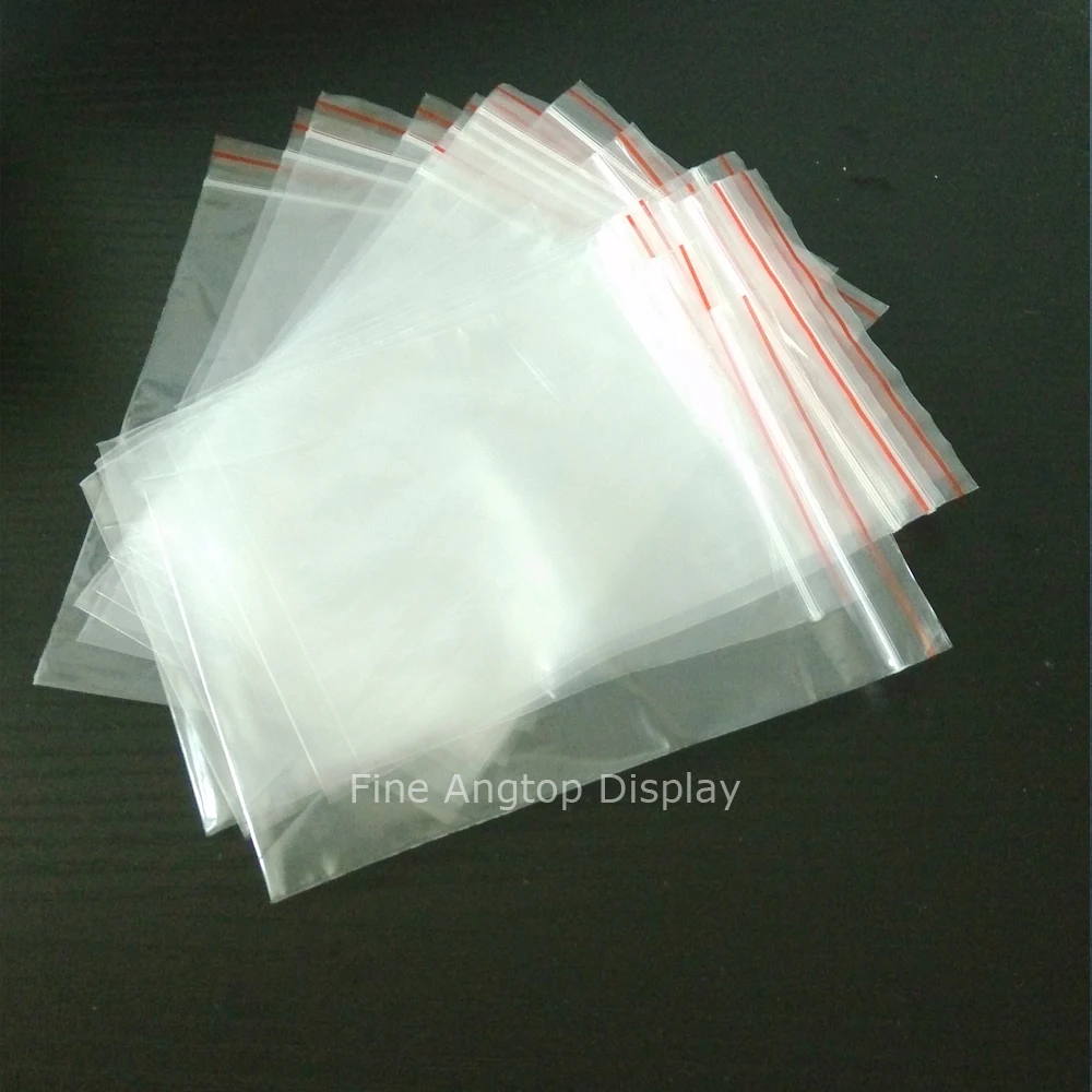 100pcs 6x8cm small clear plastic poly zip ziplock resealable packing