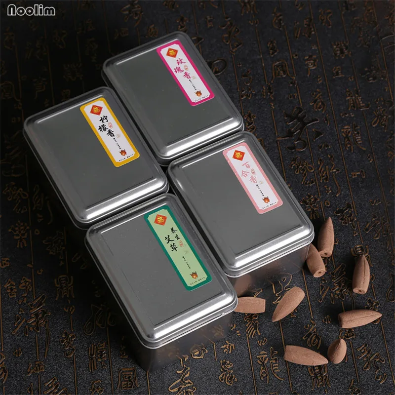 10 видов ароматов 50 шт. конусов для благовоний обратного потока, железная коробка, упакованная для водопада, курильница, инструменты для удаления запаха