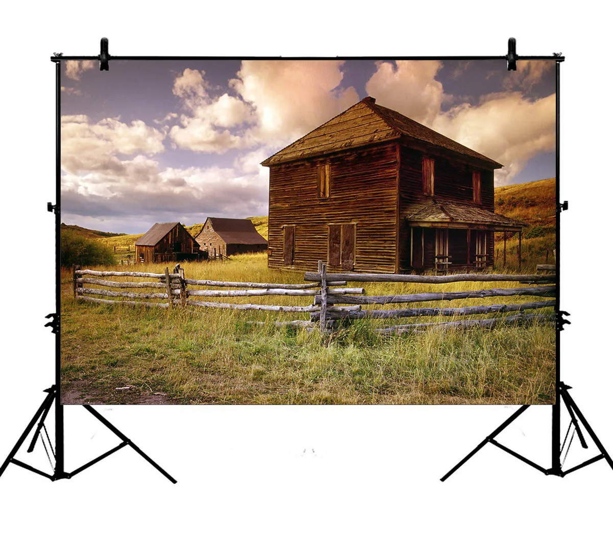 

5x7ft Old Wooden House Rustic Farmhouse Barn Countryside Polyester Photo Background Portrait Backdrop