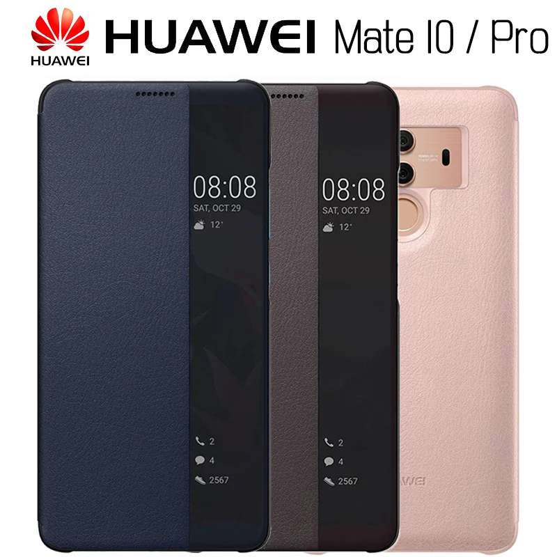 

HUAWEI MATE 10 Case 100% Official Original Smart View Cover HUAWEI MATE 10 Pro Case Mirror Window Flip Leather Cover Funda