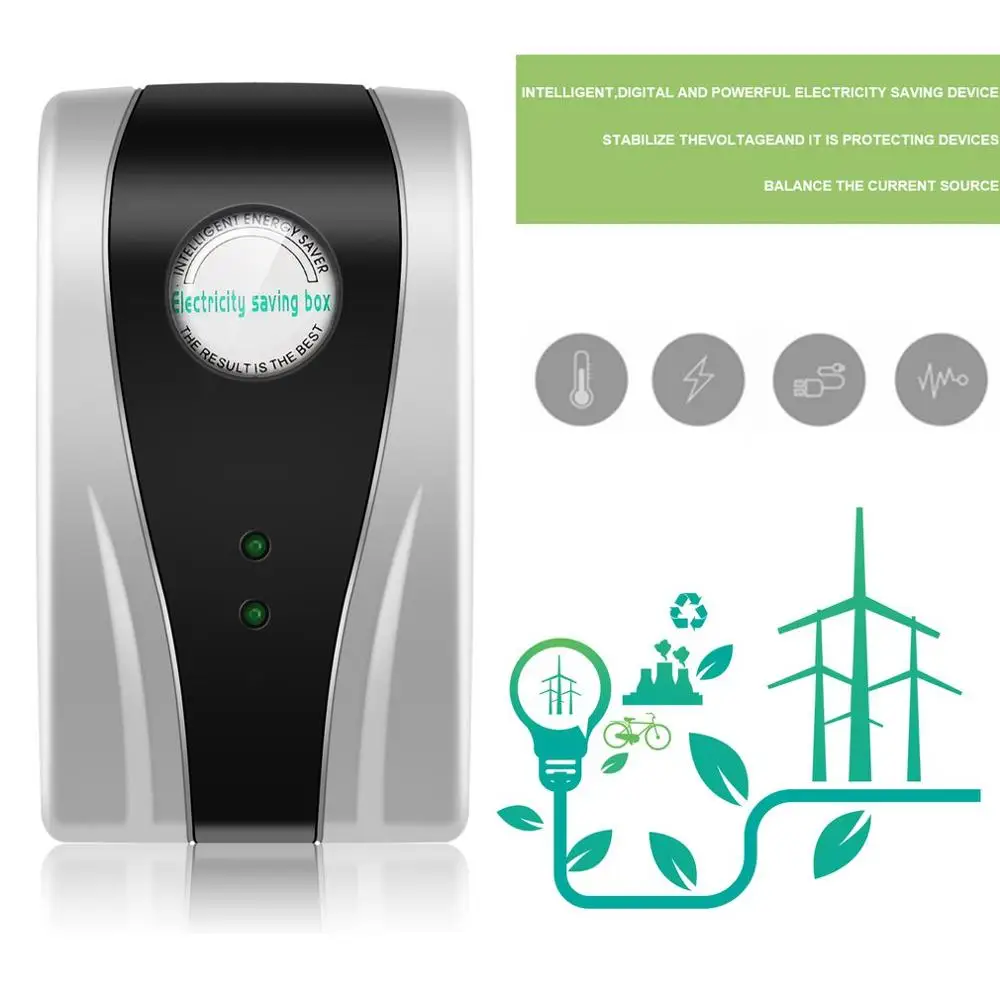 

For Home Office Factory 90V-250V Energy Saving Box Saver Device up to 30% Saving Buster /EU Plug