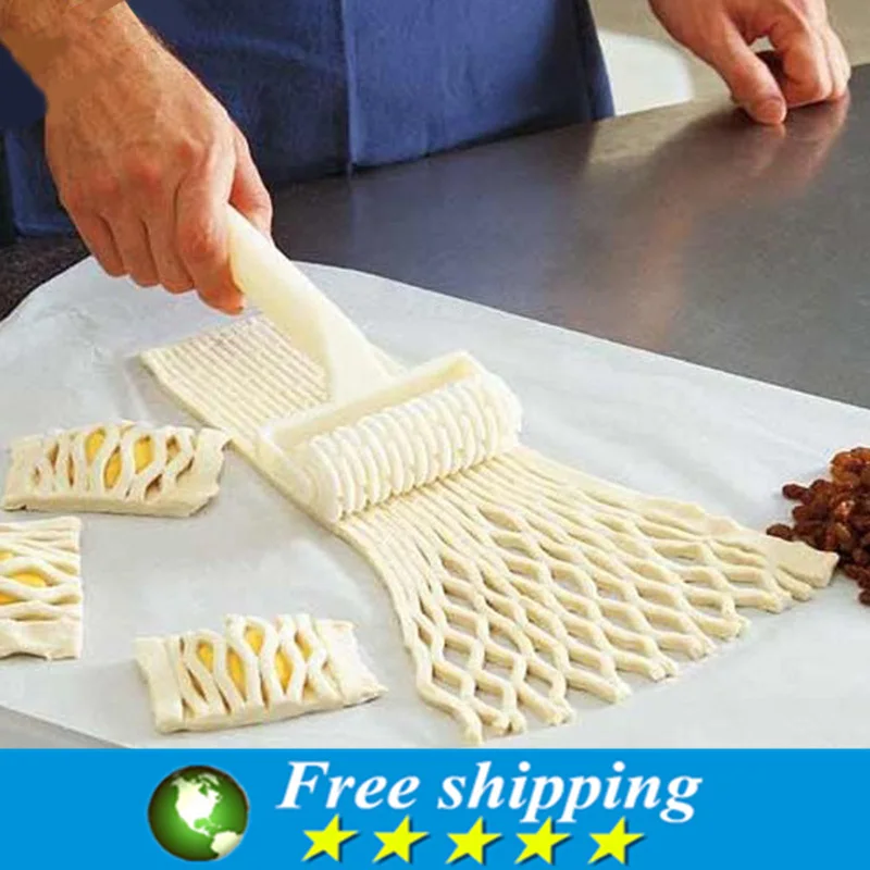 

High Quality Plastic Baking Tool Cookie Pie Pizza Pastry Lattice Roller Cutter Craft ,Cooking Tools,Free shipping.