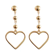 Модные золотые серьги в форме сердца с кисточками, женские милые минималистичные модные серьги в форме сердца для девушек, студенток, женские серьги для женщин