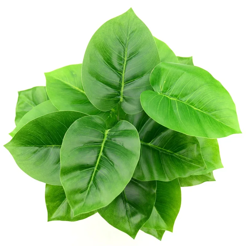 1 букет/18 листьев искусственный шелк зеленый лист Scindapsus Aureus для свадебных украшений поддельное дерево бонсай растение аксессуары