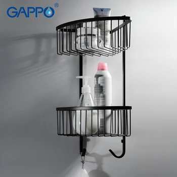 

GAPPO BLACK wall mounted bathroom shelves Stainless Steel bath shower accessories bathroom shelf shower holder storage holder