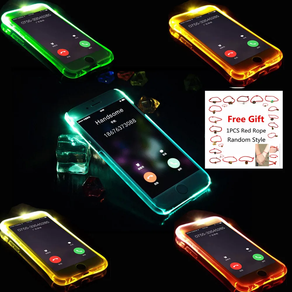 Чехол HOPCHAM из ТПУ со светодиодной вспышкой для iPhone 6S 6 7 8 Plus 5S 5 SE прозрачные чехлы с