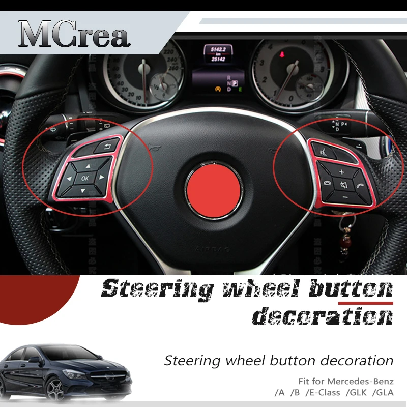 Наклейки на рулевое колесо Mercedes Benz A B E GLK CLA GLA Class 200 220 260 W212|Наклейки для салона