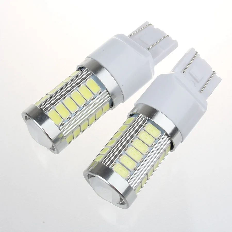 Комплект из 2 предметов высокого Мощность T20 7443 7440 W21/5 Вт 33 SMD 5630 5730 Автомобильные светодиодные сигнальные лампы тормозной фонарь лампы 33SMD авто задний Реверс лампы