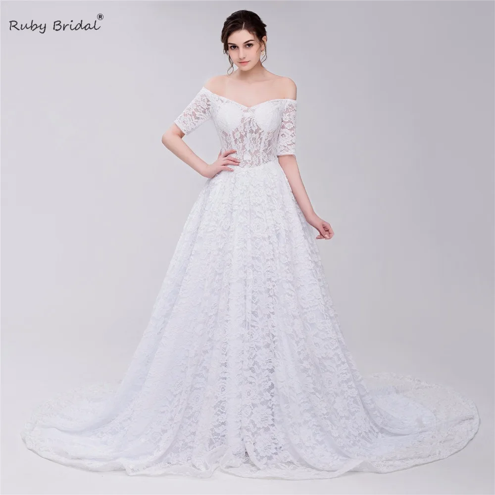 Свадебное платье с открытой спиной Ruby Vestido De Noiva 2018 длинное кружевное винтажное
