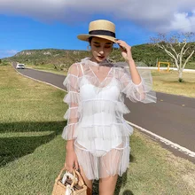 Сексуальный купальник-амфибия, Цельный купальник, живот для похудения, купальник с сеткой, купальный пляжный костюм, одежда для плавания