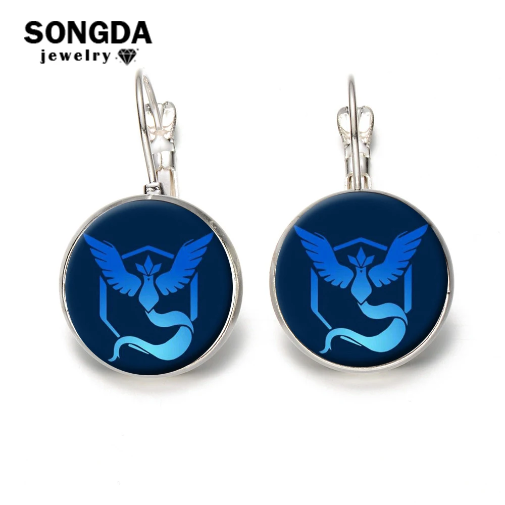 

SONGDA Creative 10 Style Pokemon GO Anime Hook Earrings Clear Glass Dome Round Team Valor Mystic Instinct Badge Pikachu Earrings