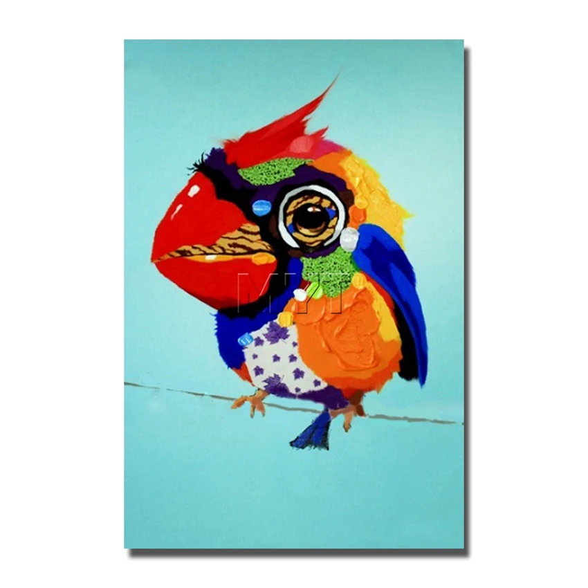 

Colorful Tropical South America Impression! Handmade Modern animals Oil Painting On Canvas Wall Art abstract birds Home Decor