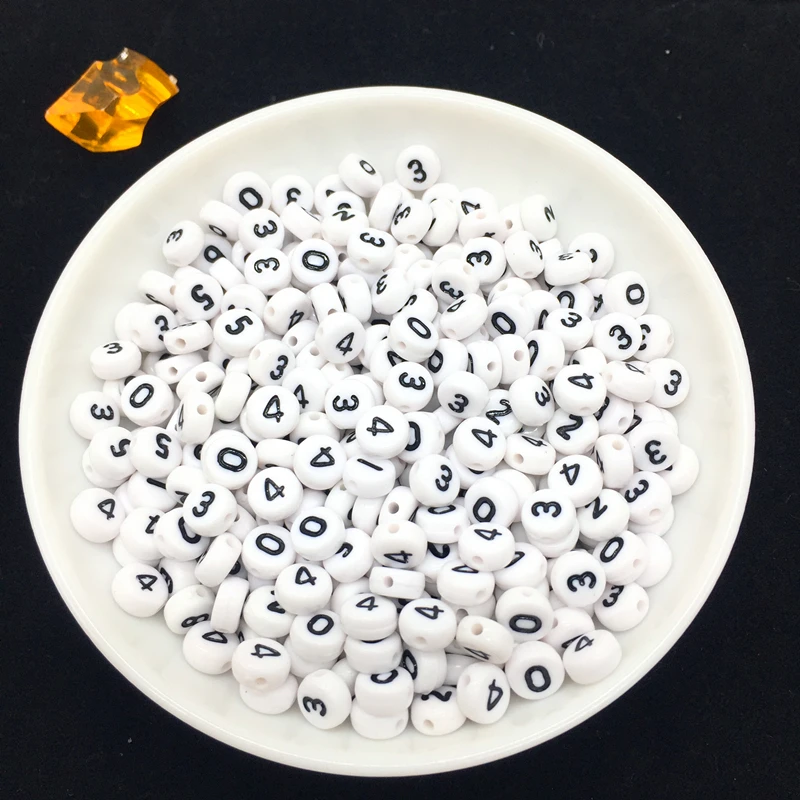 100 шт 6 мм квадратные 26 Алфавит/буквы и круглые 10 цифровых бусин Подвески браслет ожерелье для самостоятельного изготовления ювелирных изделий Аксессуары - Цвет: Digital Mixing