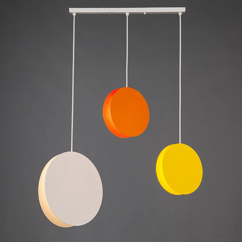 Metal Nordic kitchen Pendant Lighting Children room Colored Pod Hanging Lights Round Led Suspension Luminaire For Dining Room | Лампы и