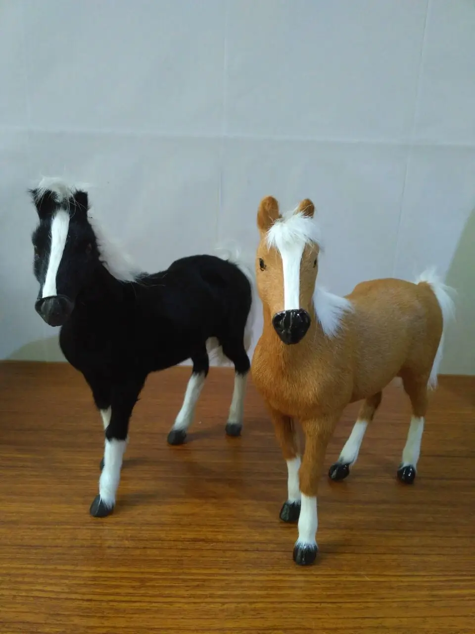 

polyethylene&furs yellow or black horse model Simulation horse large 28x25cm ,prop home decoration gift d1928