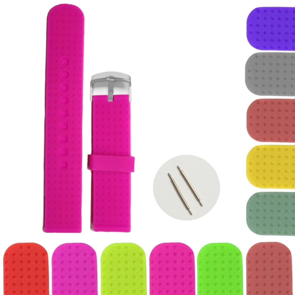 

20mm Happy Deep Pink Silicone Jelly Rubber Ladies Watch Band Straps WB1053J20JB