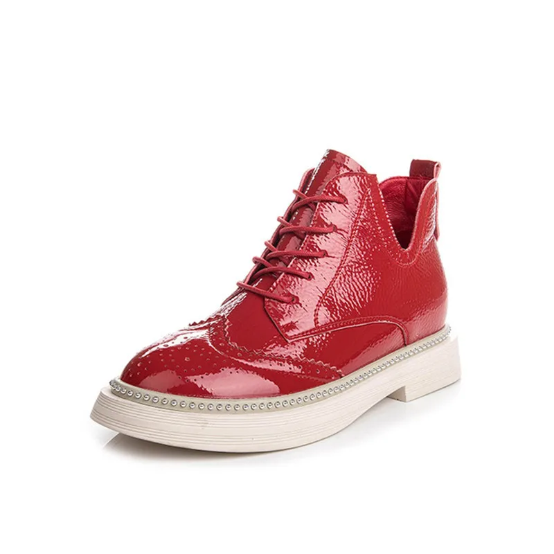 

2018 Spring And Autumn Winter Bright Patent Leather With Versatile Comfortable Fashion Women'S Boots New Short Boots Women