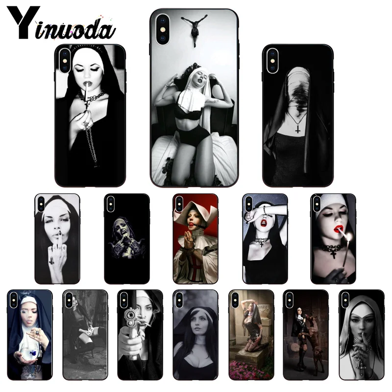 Мягкий силиконовый черный чехол Yinuoda nun из ТПУ для Apple iPhone 8 7 6 6S Plus X XS MAX 5 5S SE XR