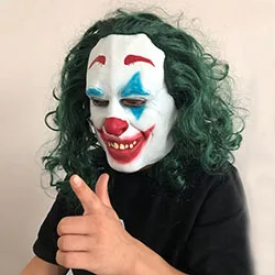 Джокер происхождения фильм ужасов Маска Клоун для косплея Хоакин Феникс Артура Флек страшные латексные маски Шлем Хэллоуин вечерние реквизиты - Цвет: joker mask