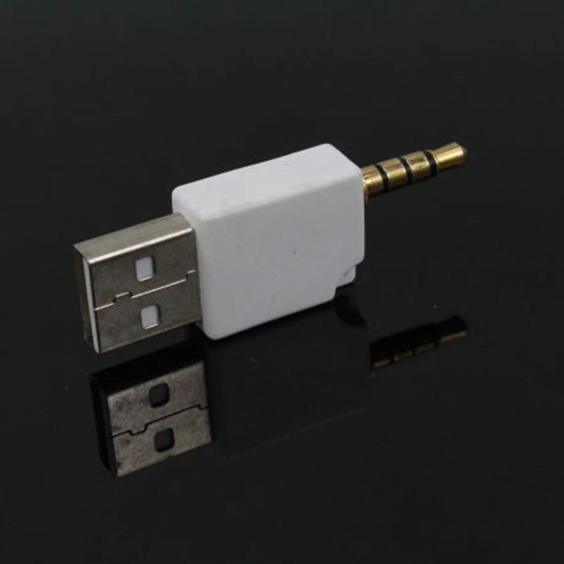 Белый Цвет USB 2,0 штекер 3,5 мм Jack Male адаптер для iPodShuffle Шафф le Dock Connector компактный разъем адаптер