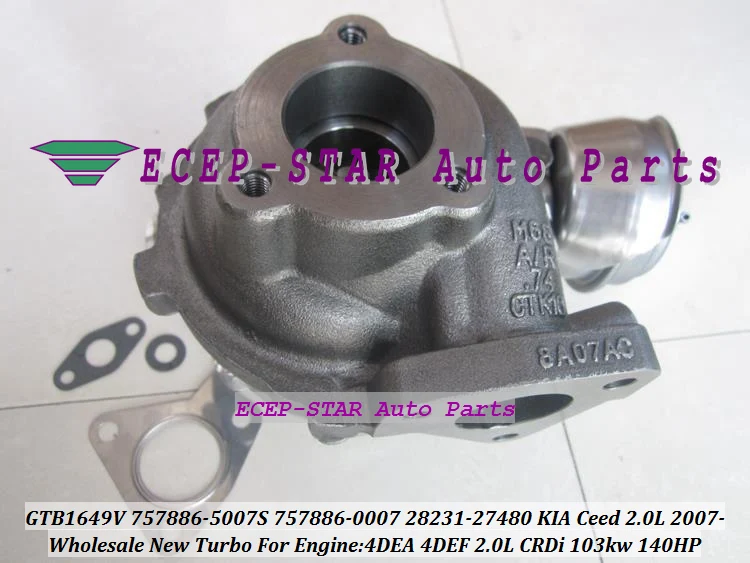 Turbo GTB1649V 757886 757886-5007S 757886-0007 28231-27480 2823127480 Turbine Turbocharger For KIA Ceed 4DEA 4DEF 2.0L CRDi (1)