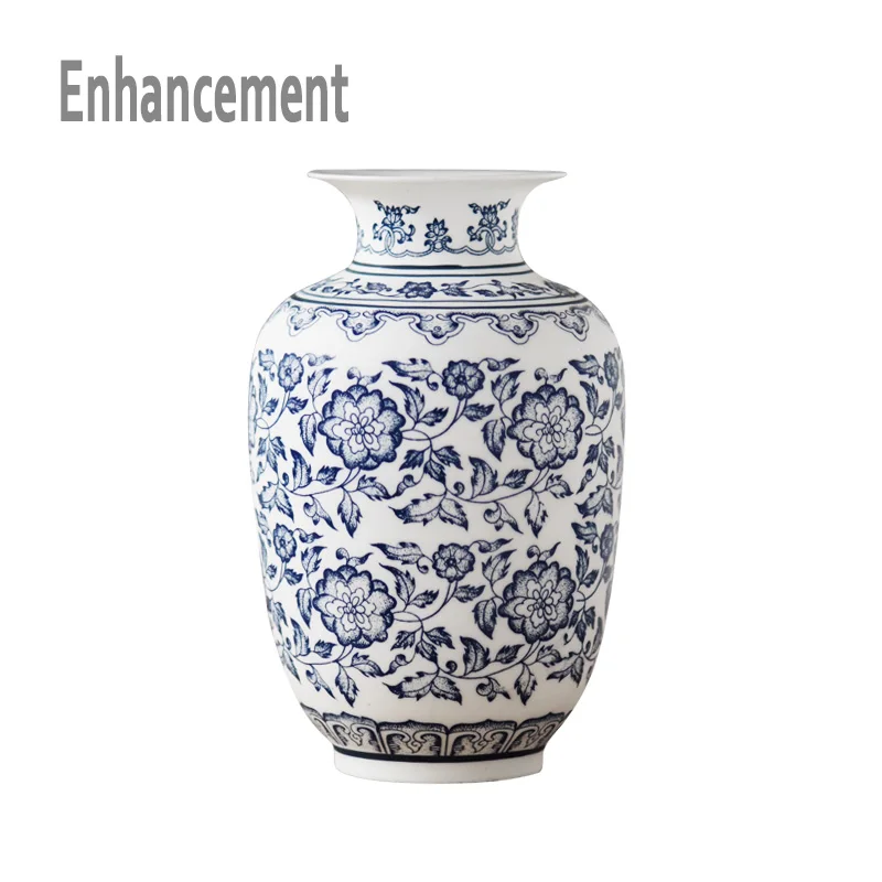 

Blue and White Porcelain Vases Interlocking Lotus Design Flower Ceramic Vase Handmade Home Decoration Jingdezhen Flower Vases