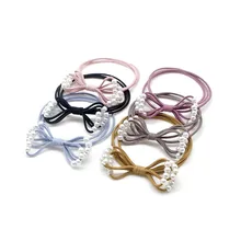 Hot Selling Pearl Bow Hair Tie Elastic Hair Ropes For Girls Hair Scrunchie Rubber Bands Ponytail Holder Tie Hair Accessories Hot Selling Pearl Bow Hair Tie Elastic Hair Ropes For Girls Hair Scrunchie Rubber Bands Ponytail Holder Tie Hair Accessories