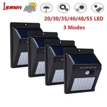 20 Вт, 30 Вт/35/40/48/55 светодиодный солнечный свет 3 режима движения PIR Сенсор настенный светильник на открытом воздухе Водонепроницаемый экономии светильник для сада и улицы
