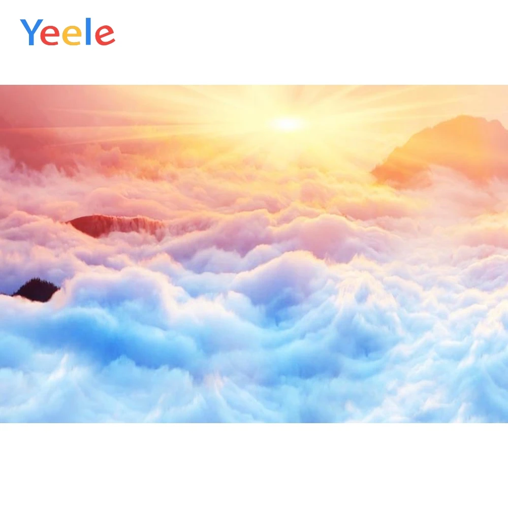 

Yeele Cloud Fog Sea Sunshine Backdrop Newborn Portrait Photography Background Customized Photographic Backdrops For Photo Studio