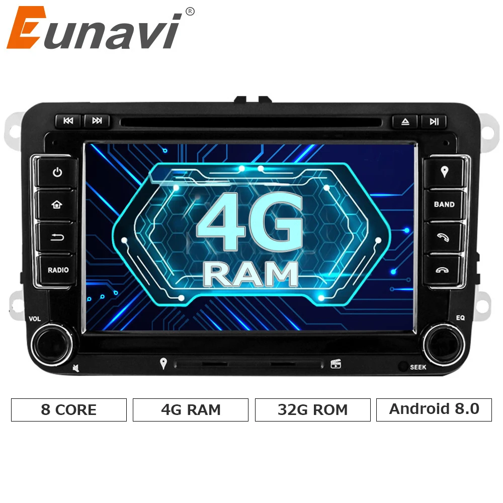 Eunavi Octa 8 Core Android 0 2 DIN автомобильный dvd плеер для VW GOLF JETTA POLO TOURAM PASSAT B6 с gps стерео