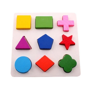 

Wooden Geometric Shapes Sorting Math Puzzle Preschool Learning Educational Game for Children