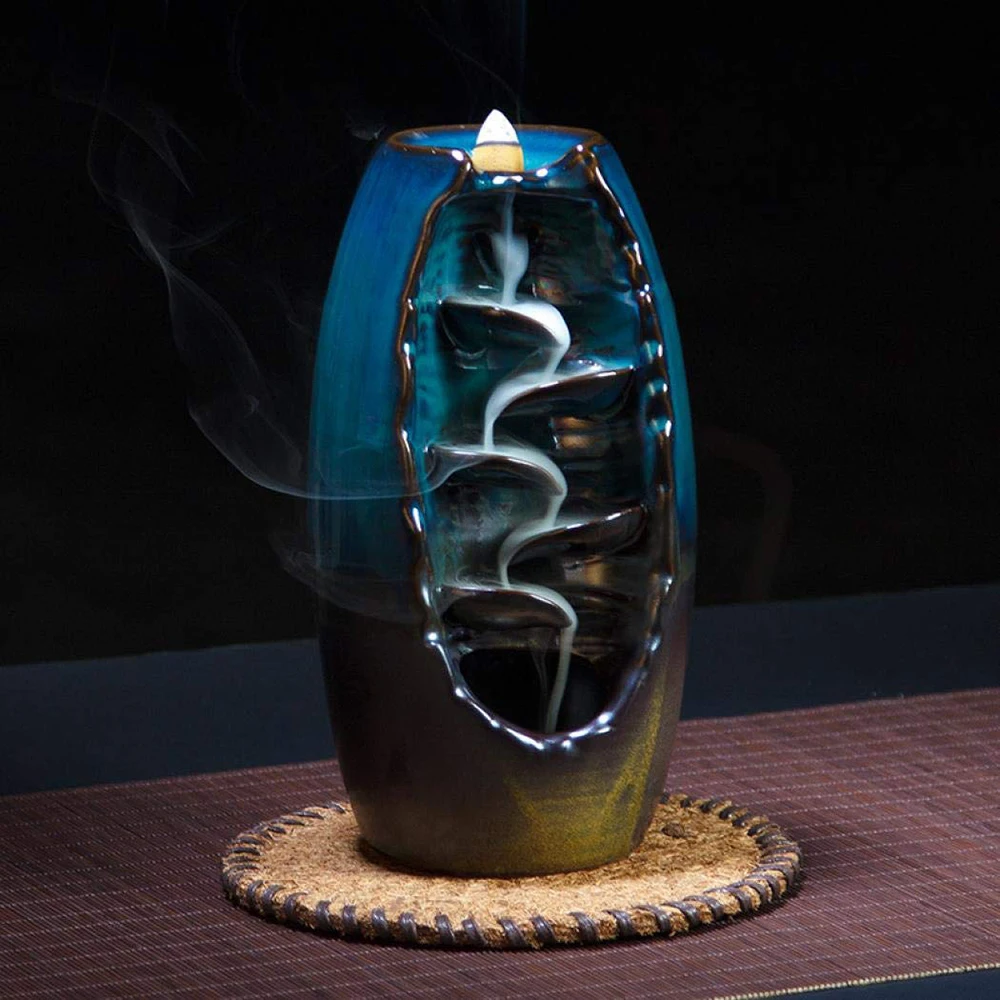 Новая горячая распродажа керамический обратный поток водопад Курильница держатель Zen Tpye домашний декор+ 10 конусов