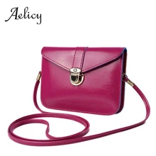 Aelicy, женская, искусственная кожа, одноцветная, на застежке, тонкая, мини сумка на плечо, сумка-мессенджер, кошелек, сумка через плечо, женская сумка для мобильного телефона