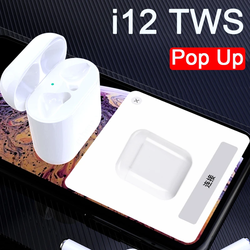 

i12 TWS Bluetooth 5.0 Earphone Pop-ups Wireless Earbuds i12tws Touch Control Headset For All Smart Phone Pk i7 i10 i100 i200 TWS