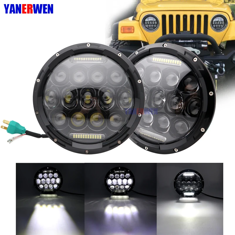  7inch 75W LED Headlight Car Led Driving Light Hi/Lo Beam DRL H4 H13 12V 6000K For Jeep Wrangler AM  - 33015523032