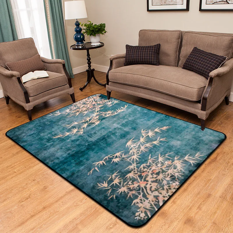 

Traditional chinese Style coral velvet Carpet rug Livingroom Bedroom Study Coffee Table Decorative Room