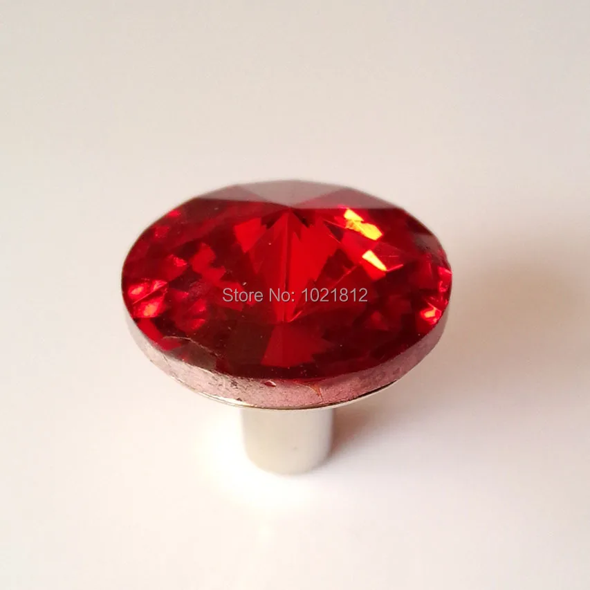 10pcs 25mm Red Glass Cabinet Knobs Cabinet Cupboard Closet Drawer