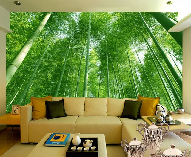 Custom naturaleza paisaje estereoscópica gran mural paisaje papel tapiz