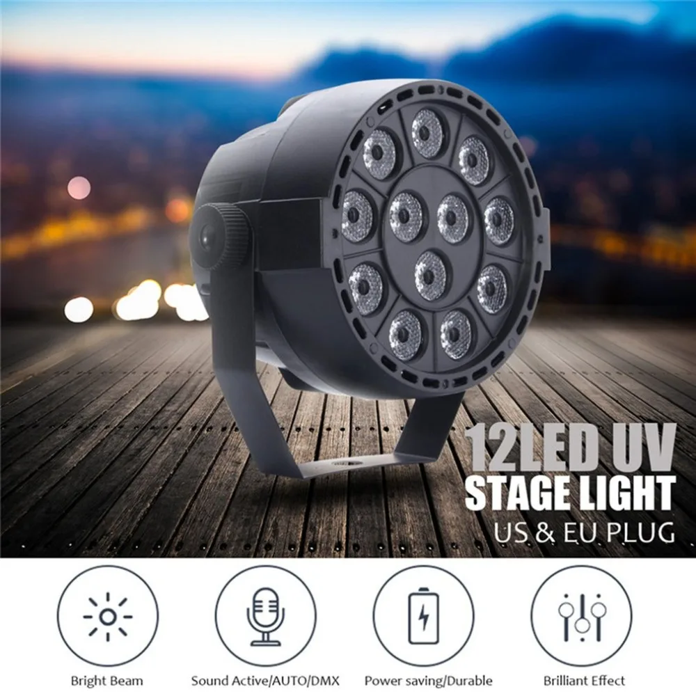 Мини 12 Светодиодный черный свет Par может поставить DMX512 ночного клуба бара DJ шоу