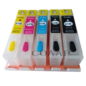 

Refillable empty Cartridge for hp 178 178XL Photosmart 5510 5515 6510 7510 B109 C410 B110 Printer With ARC Chip 5 color