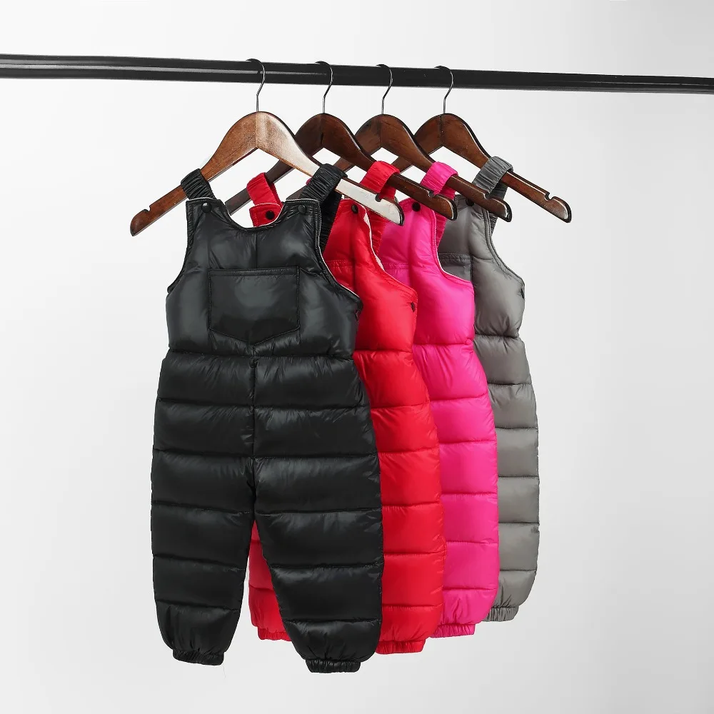 

Winter Autumn Children's Clothing Down Baby Boys Girls Bib Pants Overalls Winter Warm Down Cotton Trousers Kids Casual Pant