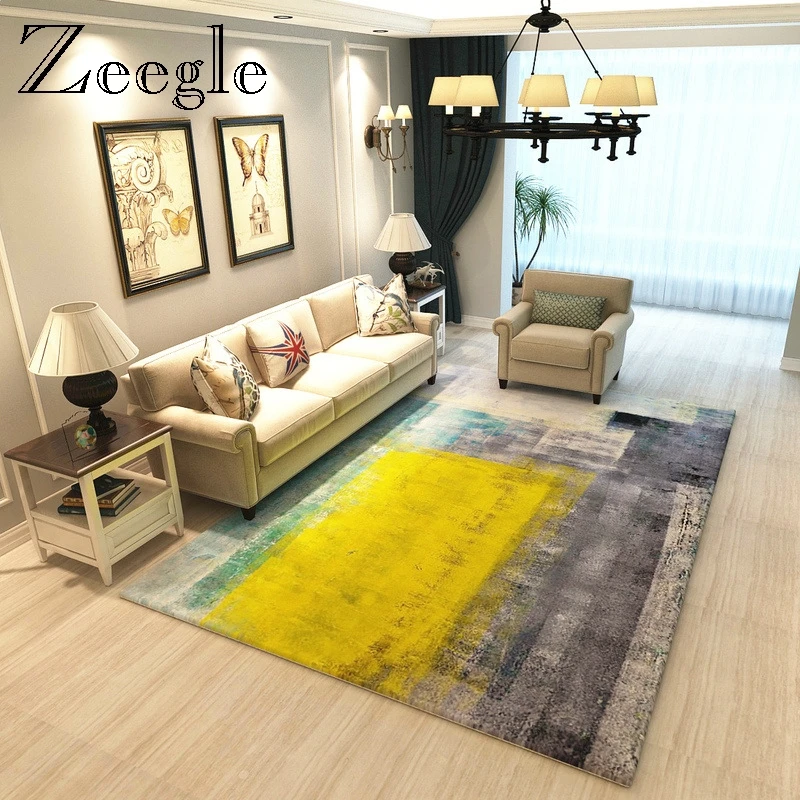 Zeegle Modern Floor Mat Hotel Carpets for Living Room Kids Bedroom Rugs Coffee Table Mat Bedrooom Area Rug Jacquard Decor Carpet