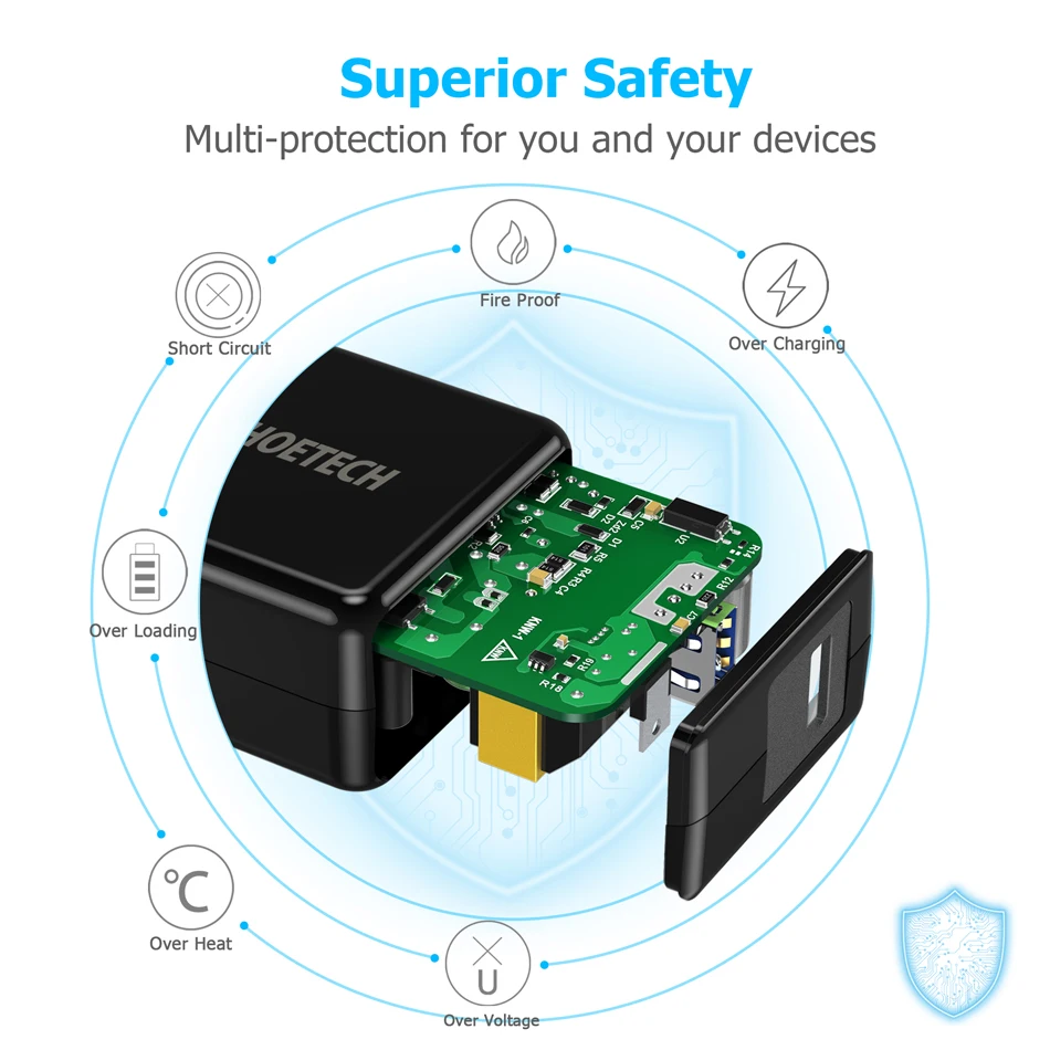 CHOETECH سريعة تهمة 3.0 18 واط USB الجدار شاحن آيفون XR XS X 8 8 زائد الهاتف المحمول شاحن سامسونج غالاكسي s9 plus note8