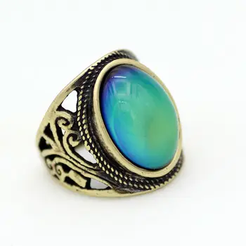 

Vintage Bohemia Retro Color Change Mood Ring Emotion Feeling Changeable Ring Temperature Control Rings for Women MJ-RG019