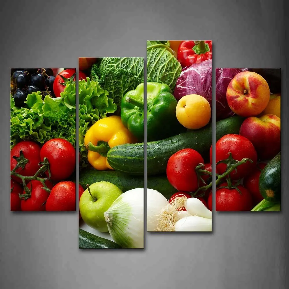 Colorful Various Vegetables Wall Art Painting Pictures Print On Canvas