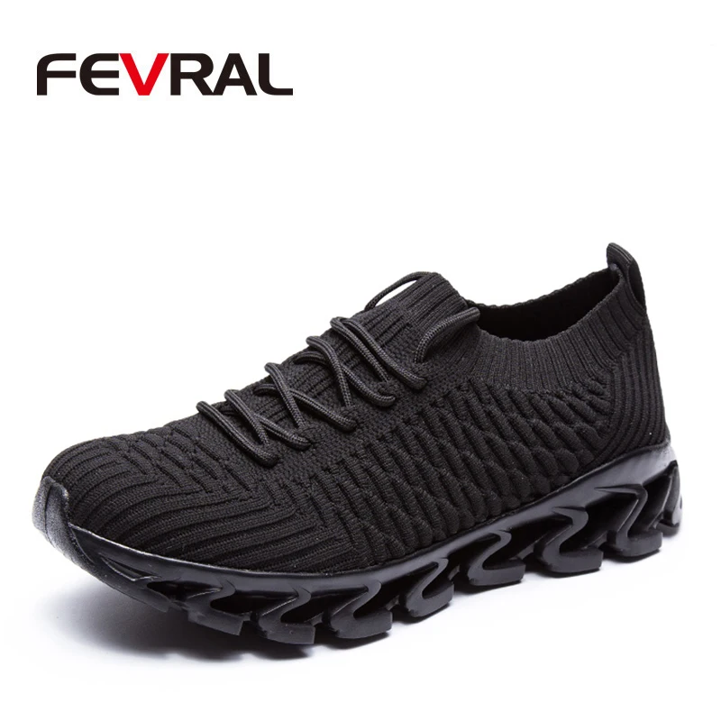 

FEVRAL Brand New High Quality All Black Men's Comfortable Casual Shoes Fashion Breathable Soft Sneakers Fashion Flats Men Shoes